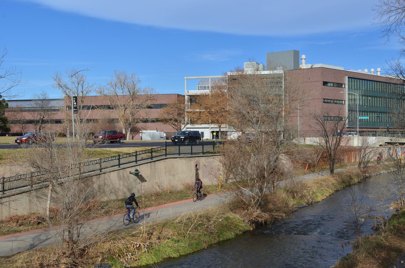 Cherry Creek Trail in Denver, paved path along the creek